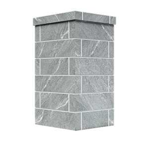 Облицовка на трубу для печей ГРОЗА 18  КЛАССИКА КИРПИЧ ТАЛЬКОХЛОРИТ (115*540)  (2 яруса) под шибер