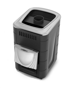 Печь-каменка КОМПАКТ 2017, антрацит с укороченным топливным каналом CARBON