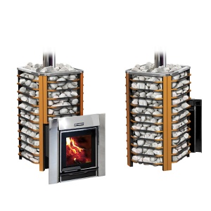 Печь-каменка ЕРМАК ПРЕМИУМ 12 СЕТКА СТАЛЬ 8мм дверца ПАНОРАМА (6 - 12 м.куб)