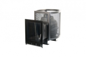 Печь-каменка  чугунная СИБИРЬ 24 ПРО СЕТКА  пруток дверца ПАНОРАМА (12 - 24 м.куб)