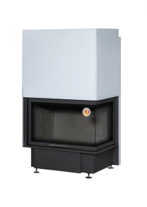 Топка ДЕЛЬТА  800R принтинг два стекла  правая d = 200 мм черный шамот (16 кВт) Экокамин (ТDN800RB)