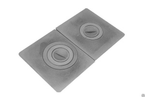 Плита ПС2-3 сборная с двумя отверстиями для конфорок  (ПР: 710 х 410 х 8 мм) ЛИТКОМ