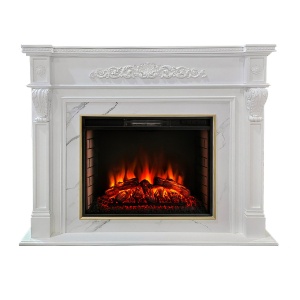 Портал Mozart 26 белый/белый мрамор (WT-P511/WT-F512) для электроочага с 26 диагональю