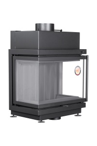 Топка АЛЬФА  700 с подовым горением три стекла  d = 250 мм черный шамот (8 кВт) Экокамин (TA700-3GB)