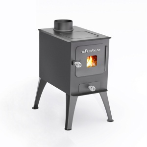 Печь отопительная STOKER САДОВАЯ 50С дверца со стеклом с варочной поверхностью (50 м.куб)