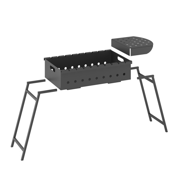 Мангал ВЕЗУВИЙ ПИКНИК с ножками (600 х 370 х 150 мм)