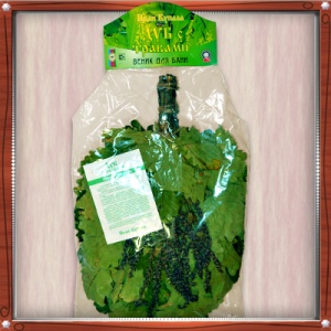 Веник Экстра из КАВКАЗСКОГО ДУБА с шалфеем в индивидуальной упаковке